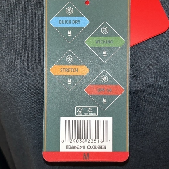 G.H Bass Performance Polo Long sleeve shirt Quick Dry, Green UPF-50 size medium - Picture 4 of 8